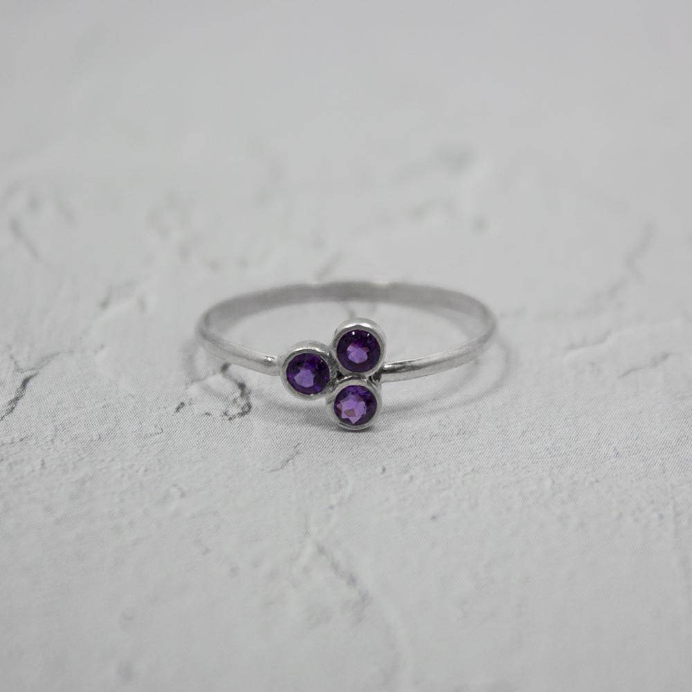 Amethyst Cluster Sterling Silver Ring - Big J's Showstoppin' Store